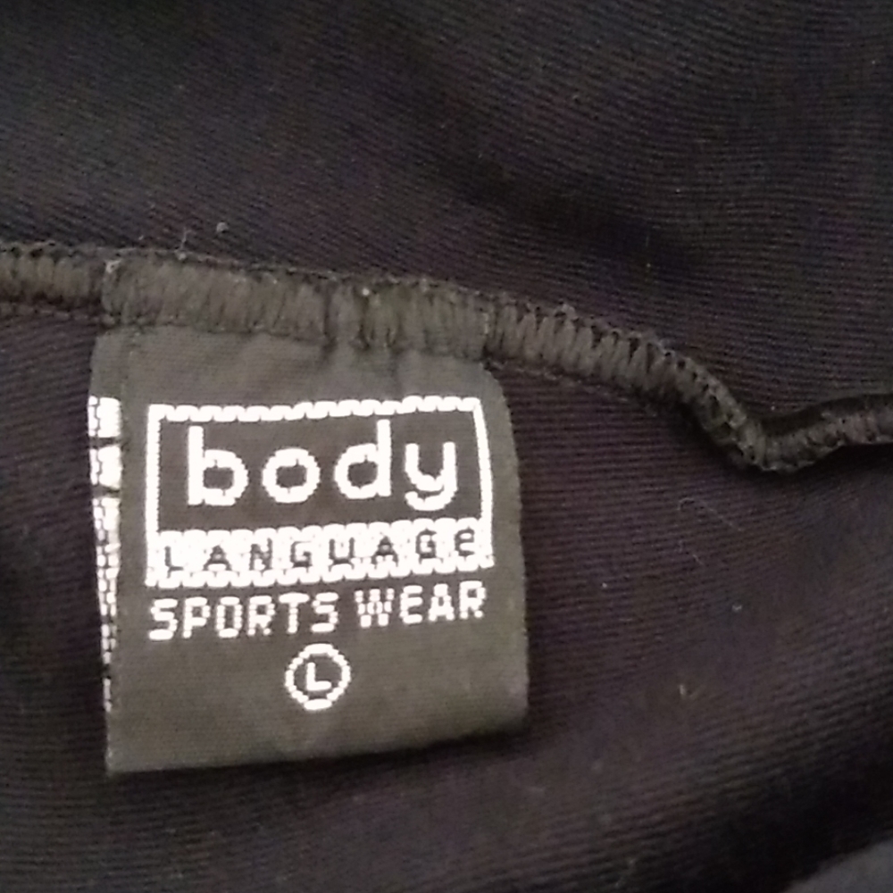 Body Language Yoga Pants Black & Green Camo Large Gem